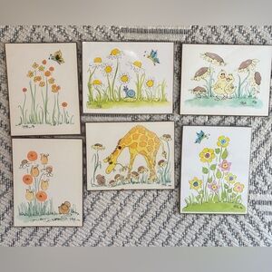 Vintage 1974 Signed Hildi Art Tiles | Jackson International | Whimsical Nursery